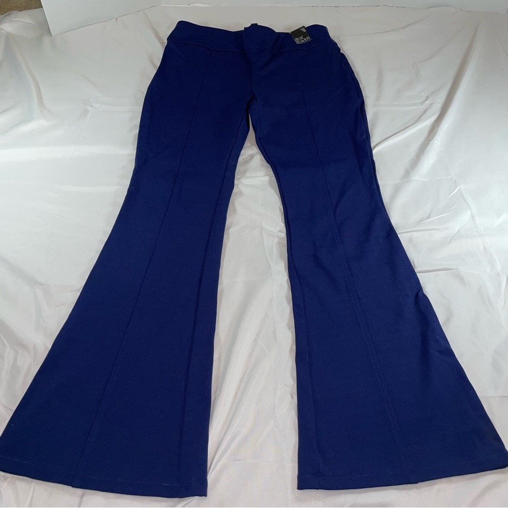 Dear Scarlett Its MAGIC Flare Pants Navy Blue High Rise Wide Leg XL NWT